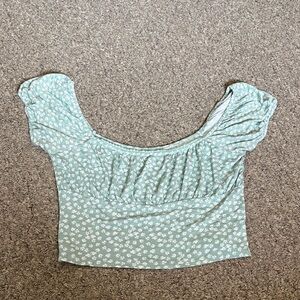 Pacsun Floral Green Women's crop Top